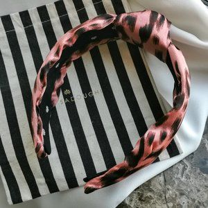 Lele Sadoughi Pink Leopard Knot Headband new